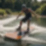 Unique wakeboard park board design showcasing flex and durability