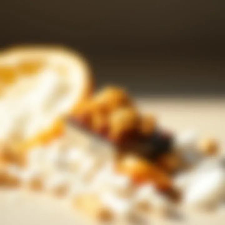 Close-up of mineral sunscreen ingredients displayed artistically