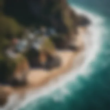Stunning Coastline with Perfect Surf Conditions An aerial view of a stunning coastline with perfect surf conditions