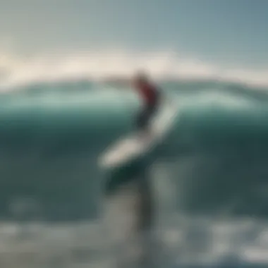 Paddle boarder in action on a scenic wave