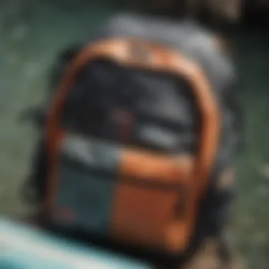 Detail view of materials used in the Billabong surf backpack