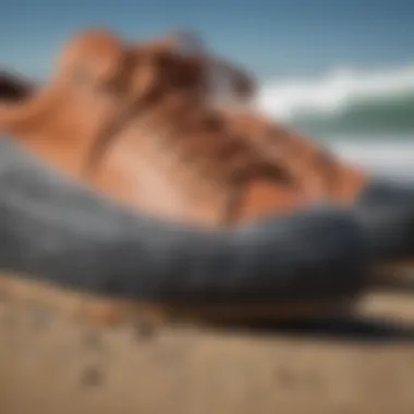 Close-up of shoe material showcasing durability