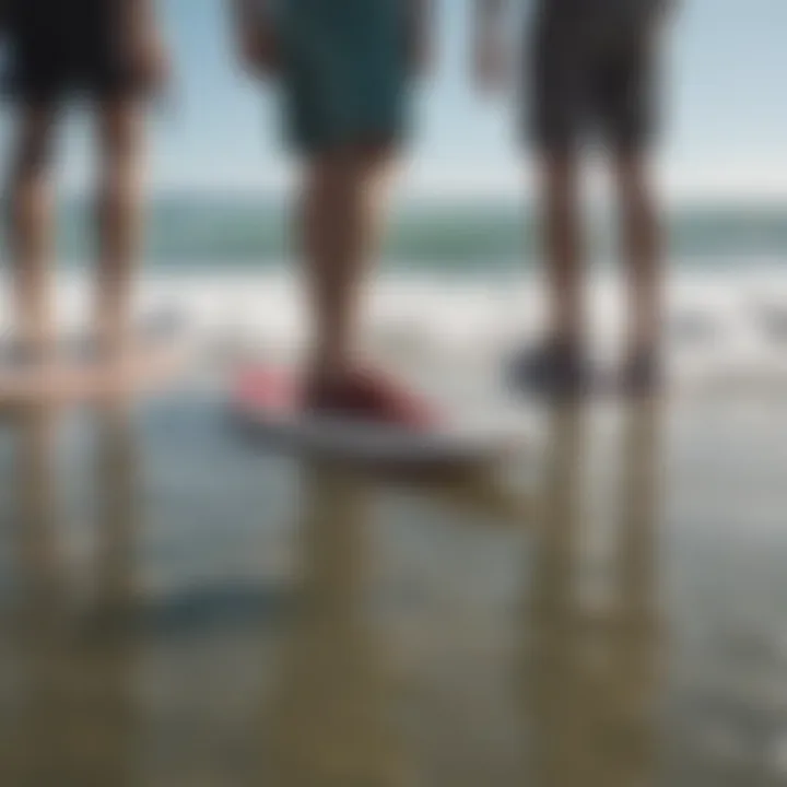 Group of friends enjoying watersports with stylish footwear