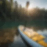 A beginner exploring paddle board types on a calm lake