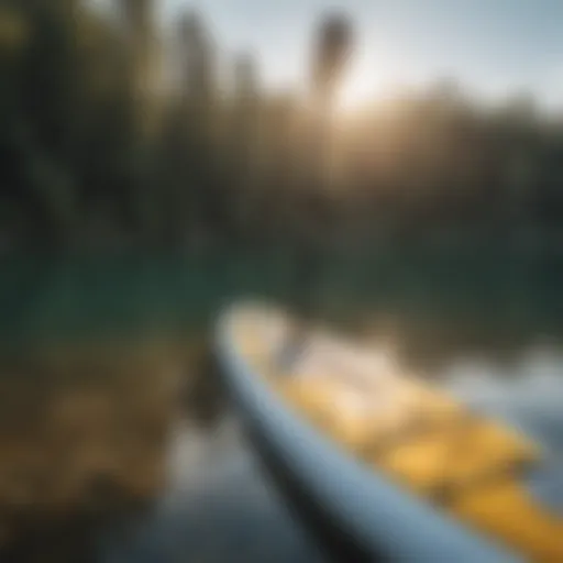 A beginner exploring paddle board types on a calm lake