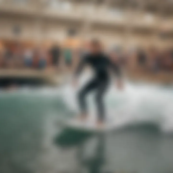 Diverse community event highlighting indoor surfing culture