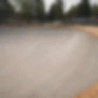 A finished half pipe in a modern skate park