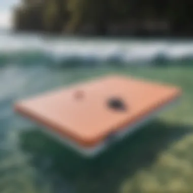 Polyurethane foam board floating on water