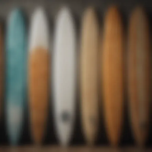 A collection of different surfboards showcasing their unique designs and shapes