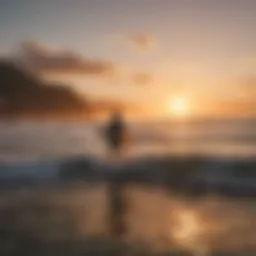 Surfing at sunset in Costa Rica