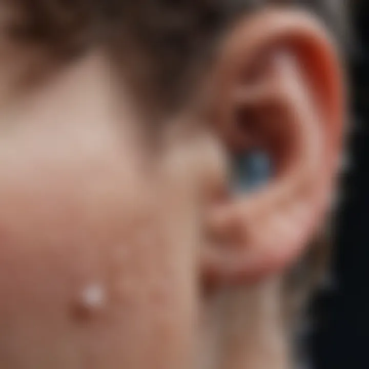 Close-up of a ear with water droplets