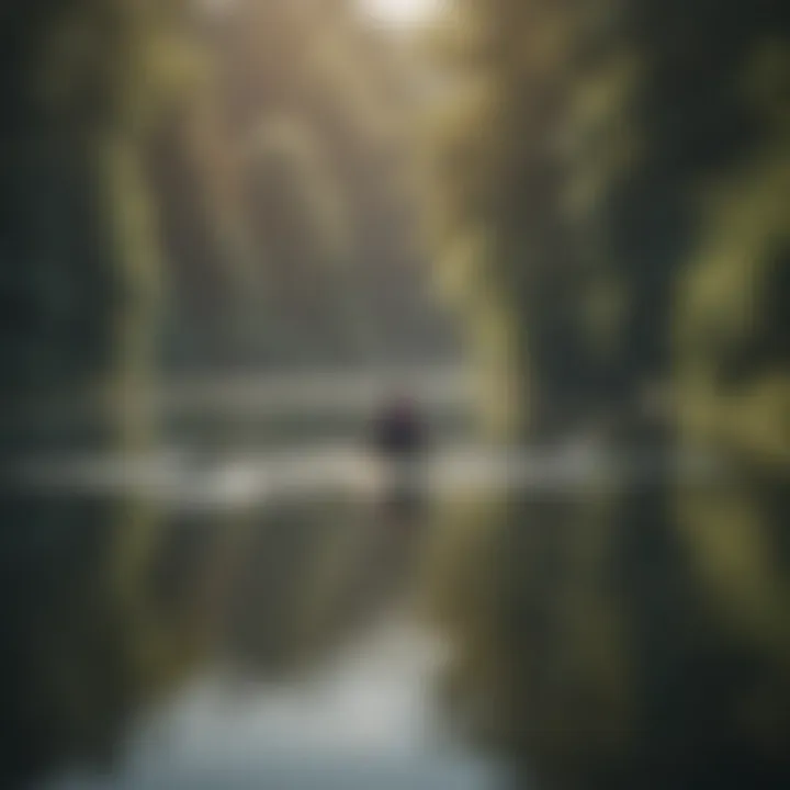 Rowers training on a calm lake while focusing on their breathing