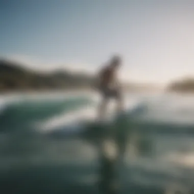 Surfer practicing on a balance board