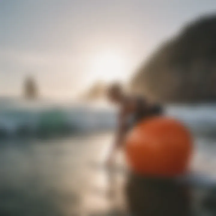 Surfboard on a stability ball