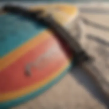 Close-up view of a durable surfboard bag showcasing high-quality material