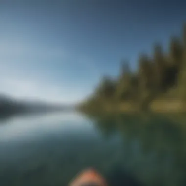 A scenic view of a tranquil lake perfect for paddle boarding.