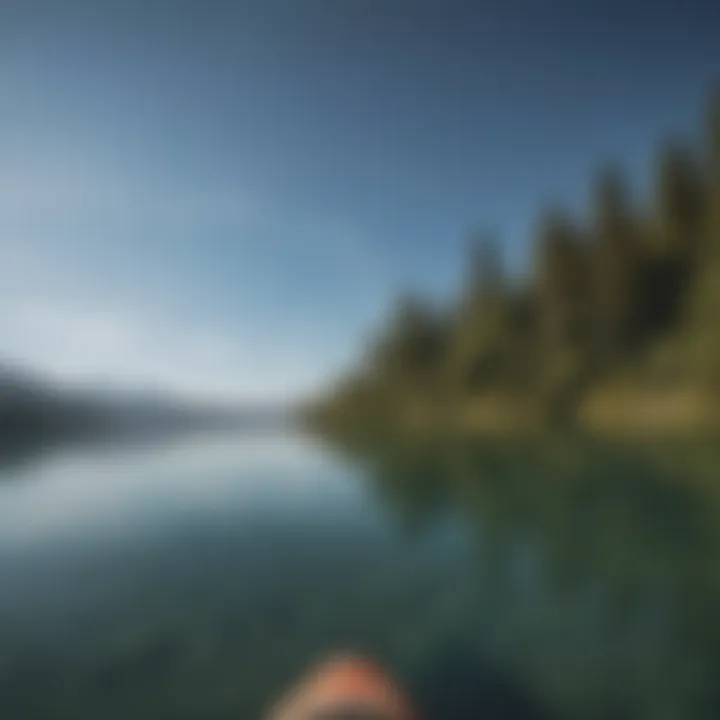 A scenic view of a tranquil lake perfect for paddle boarding.