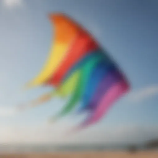 Colorful kites ready for kitesurfing