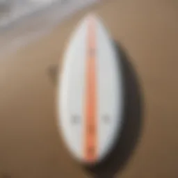 Detailed view of a six-foot surfboard showcasing its sleek design.