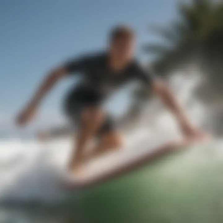 A beautiful skimboarding beach scene capturing the thrill of the sport