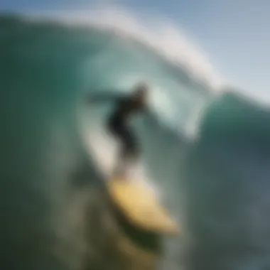 The Art of Surfing in California A surfer riding a perfect wave at a California beach