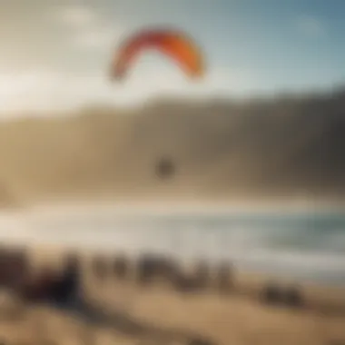 A group of enthusiasts enjoying a Calikites gathering on the beach.