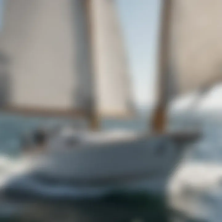 Close-up of advanced sail rigging showcasing innovative design elements