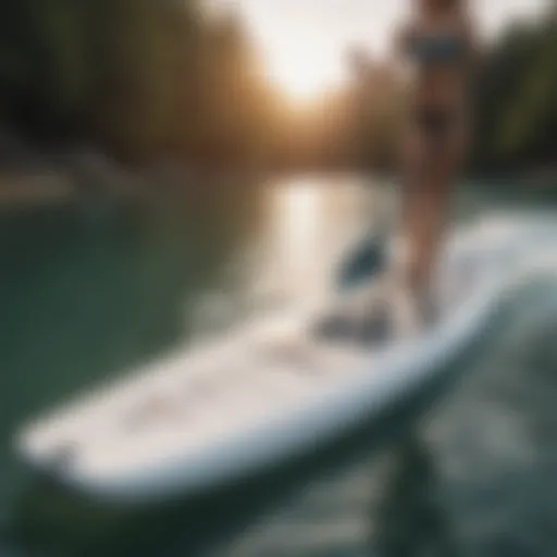 Overview of the Fitwave paddle board showcasing its sleek design and features