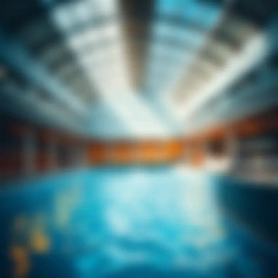 A stunning view of an indoor wave pool showcasing its architectural design and wave generation technology