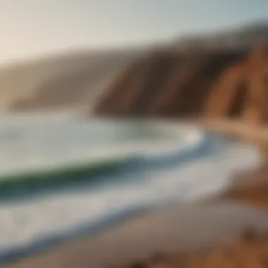 Surfing at Taghazout Beach, showcasing perfect waves and vibrant scenery
