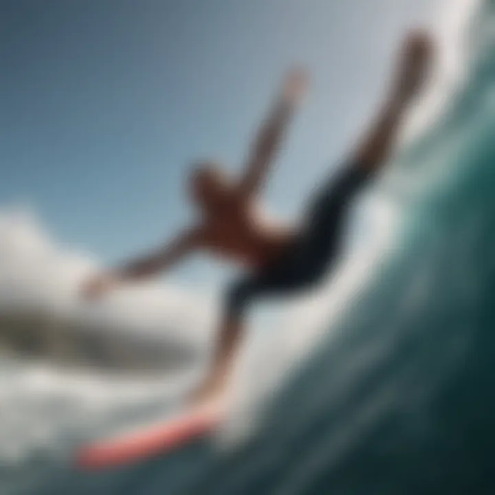 A surf athlete performing a high-flying maneuver