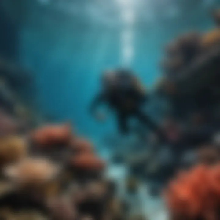 Diver exploring a vibrant coral reef