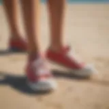 Stylish Roxy Bayshore III shoes on a sandy beach