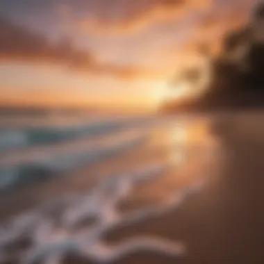 Sunset at a Surf Beach A stunning sunset view over a popular surf beach in Mexico