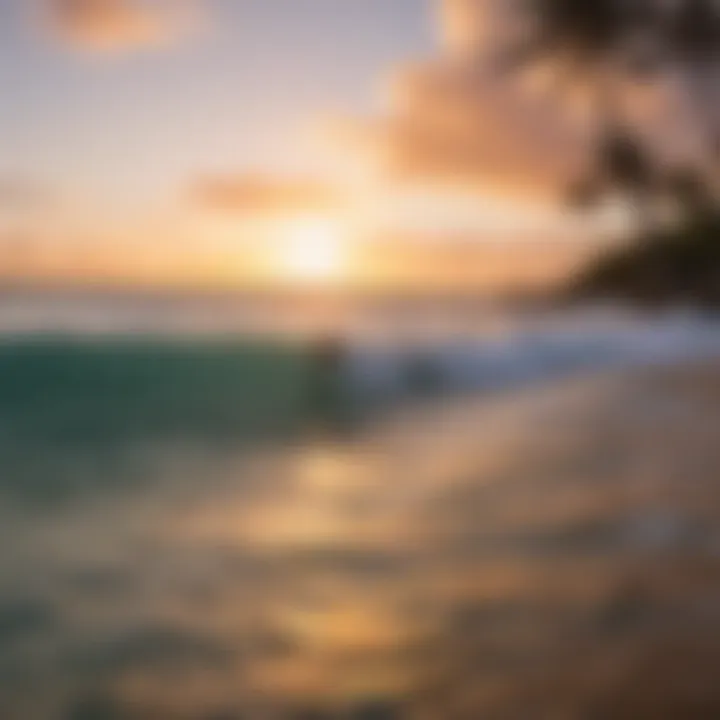 Sunset surf session at Waikiki