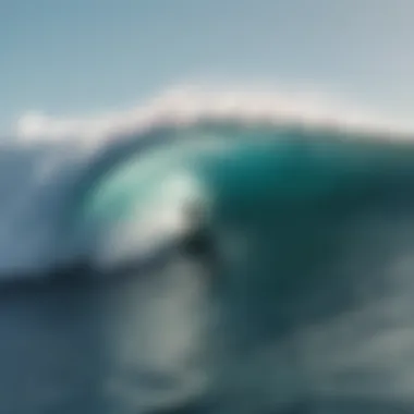 Mastering the Ocean's Power Surfer riding a majestic wave