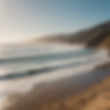 Malibu Coastline and Surfers Stunning Malibu coastline with surfers catching waves
