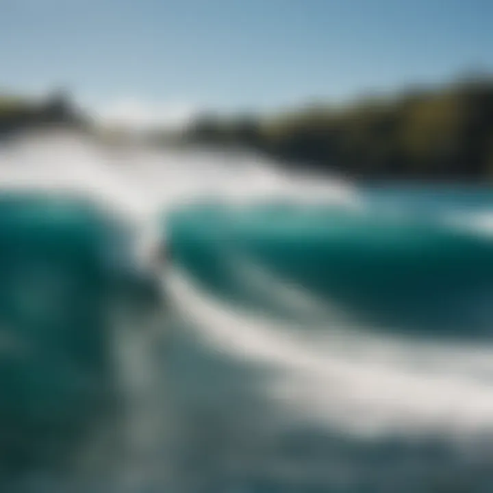 A surfer riding a wave at Waimea Bay