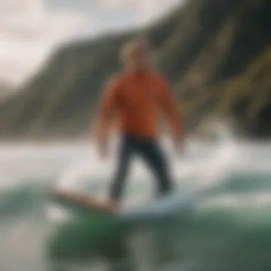 Watersports enthusiasts wearing the Billabong fleece pullover during an exciting surf session.