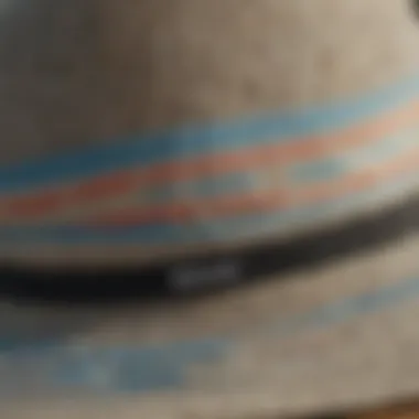 Close-up of the fabric and design details of the Billabong surf bucket hat.