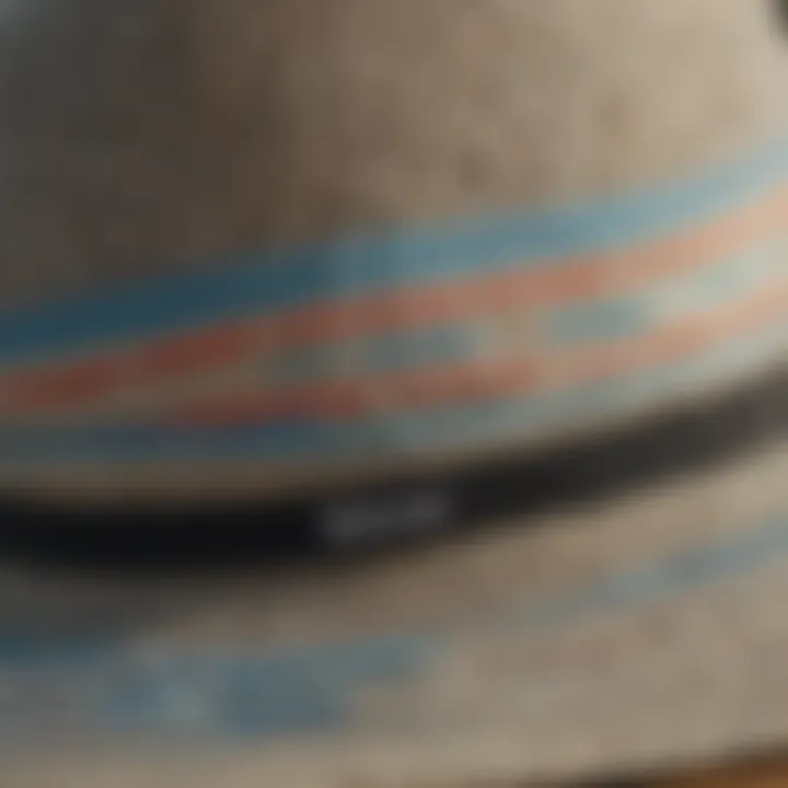 Close-up of the fabric and design details of the Billabong surf bucket hat.