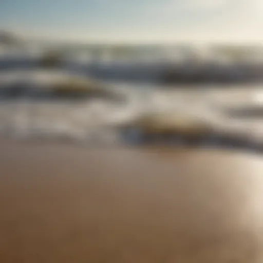 Gentle waves lapping against a sandy shore