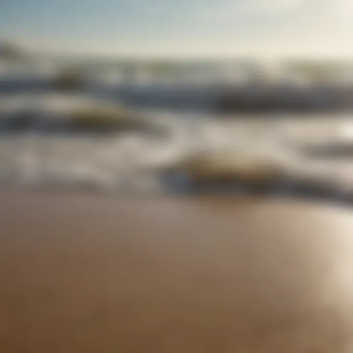 Gentle waves lapping against a sandy shore