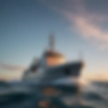 Research Vessel in Action Advanced oceanographic research vessel navigating the sea