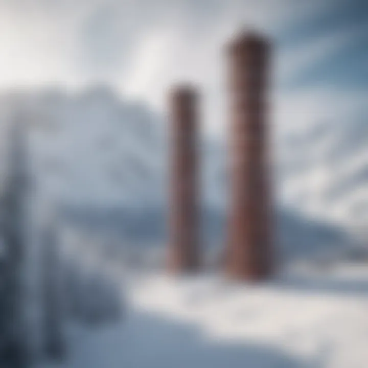 Various types of ski towers displayed, illustrating differences in construction and style.