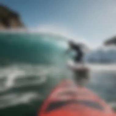 The Adventure of Riding Waves Scenic view showcasing wave boarding adventure