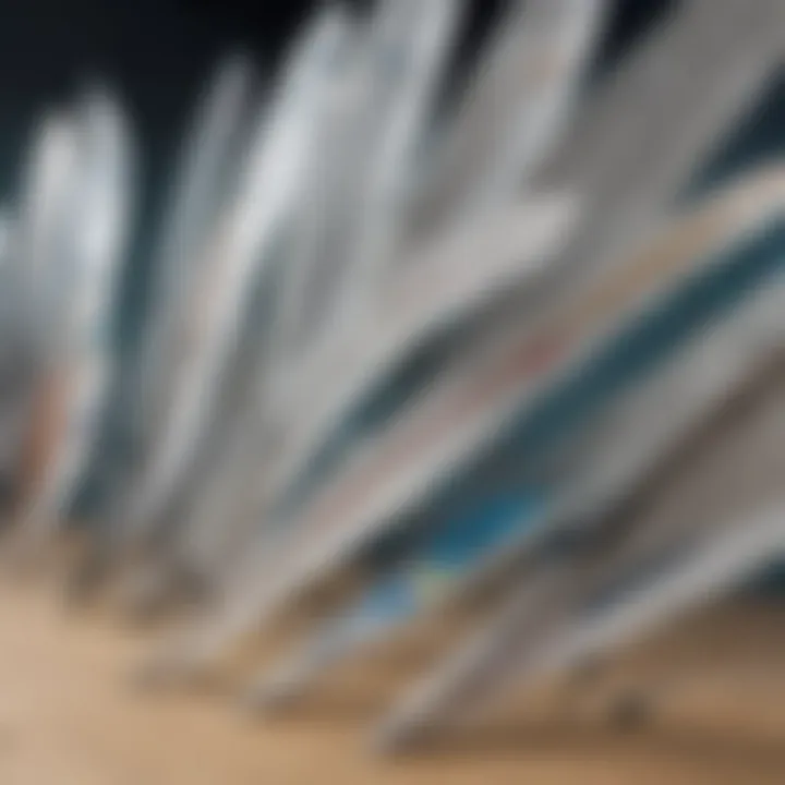 Different types of wind surf wings on display