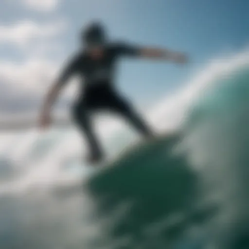 A sleek electronic waveboard gliding over a wave