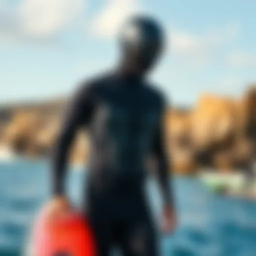 Front zip wetsuit showcasing innovative design elements