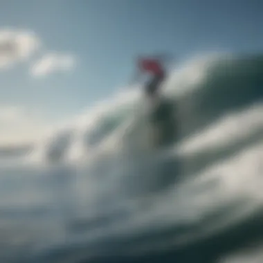 Vision of Future Surfing Technology An artistic representation of the future of surfing with motorized boards on an ocean landscape